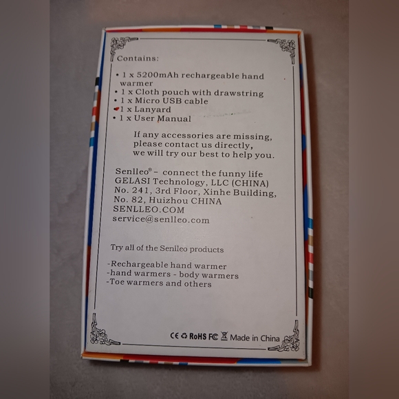 Senlleo Blue Rechargeable Hand Warmer New Without Tags - Picture 2 of 10